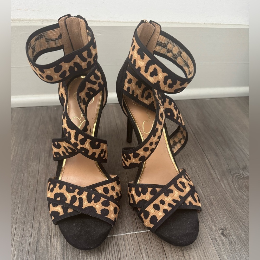 Jessica Simpson Animal Print Strappy Heels l 7